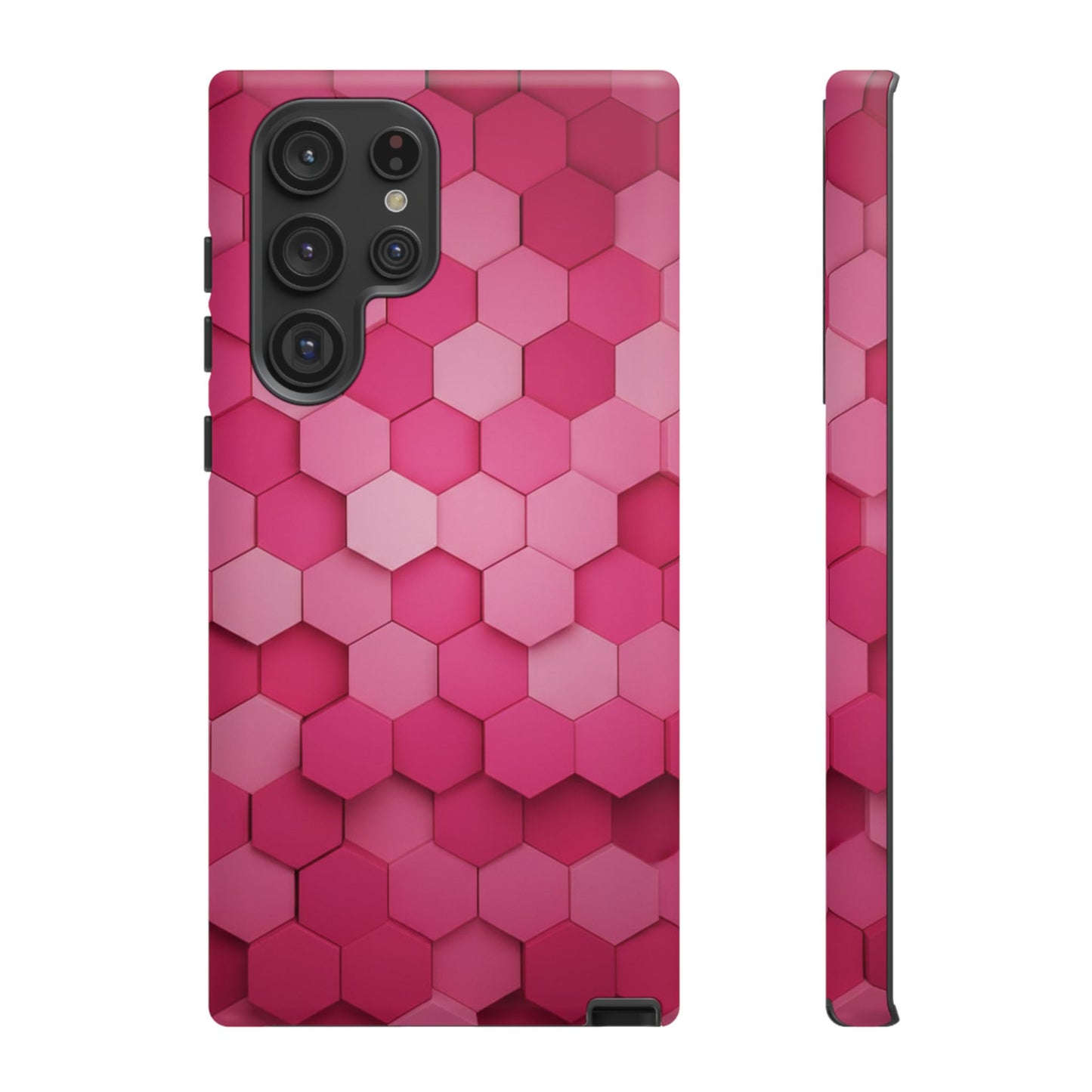 Hot Pink Hexagon Phone Case | Honeycomb Geometric Aesthetic | Cute Pink iPhone & Samsung Tough Protective Case