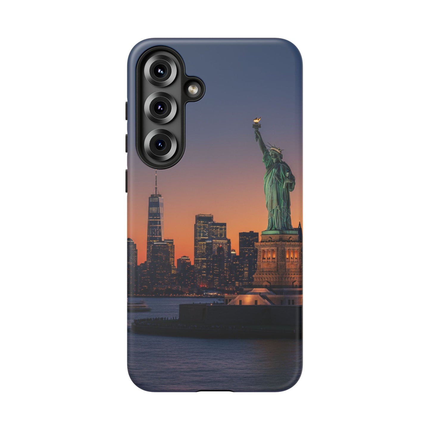 Statue of Liberty Sunset Phone Case – New York City Skyline Travel Aesthetic Tough Case