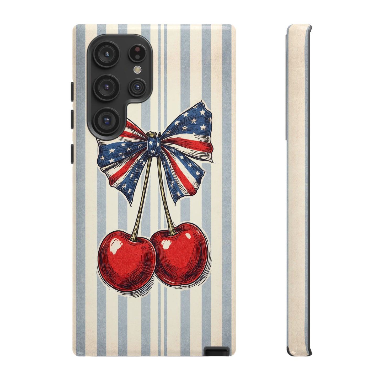 Patriotic Cherry Phone Case Americana Coquette Aesthetic iPhone Samsung