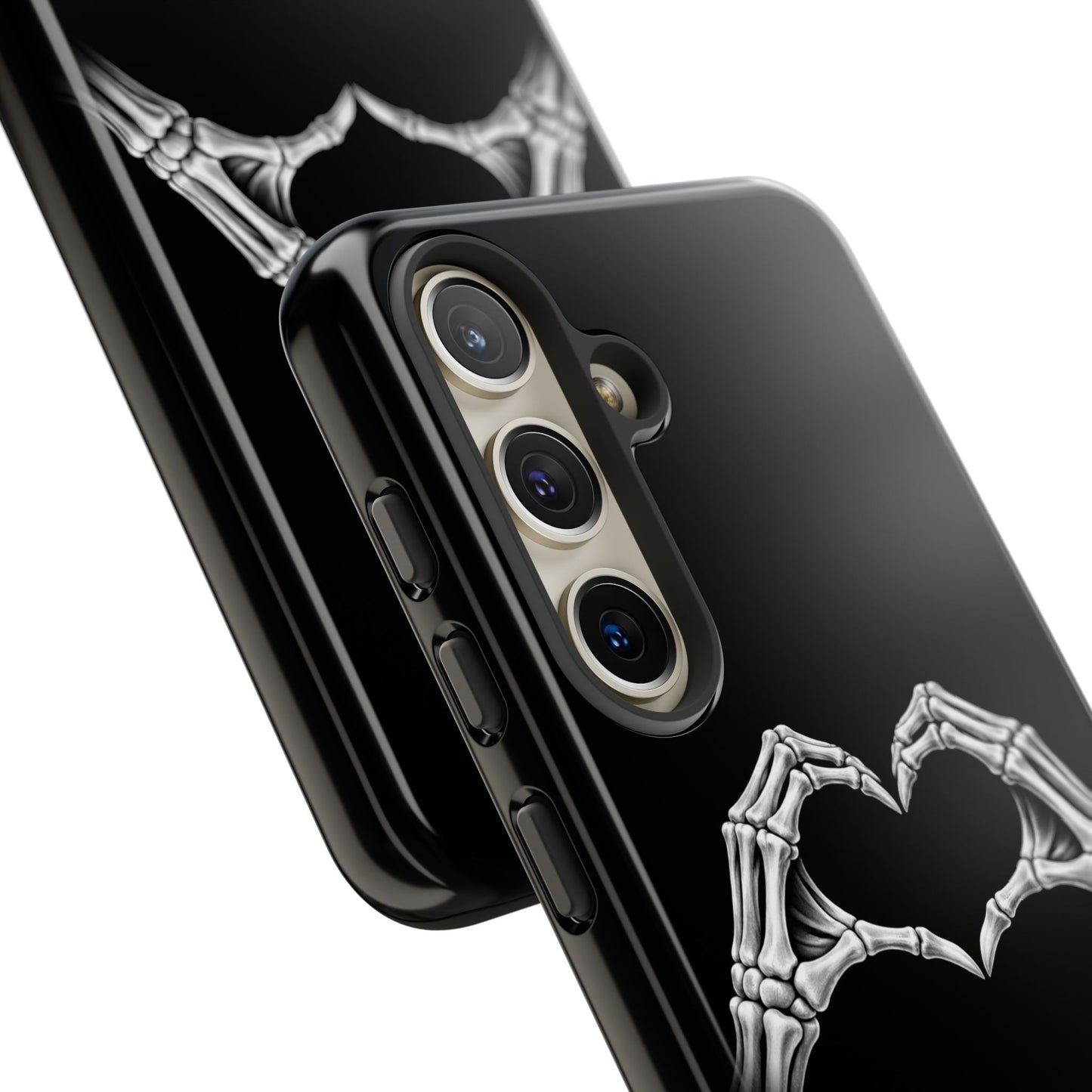 Skeleton Hands Heart Phone Case | Gothic Black Protective Cover