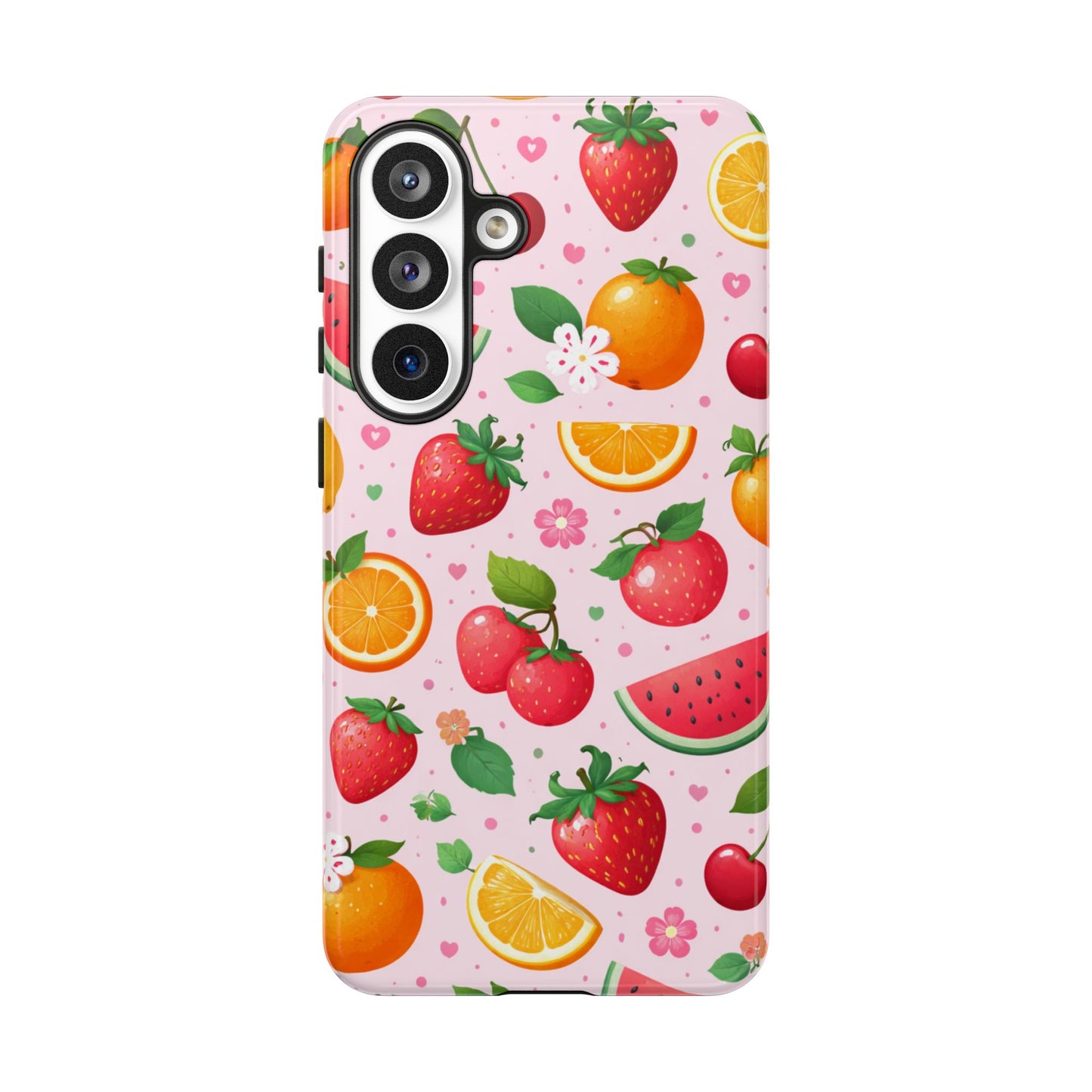 Fruit Phone Case – Tough Shockproof, Strawberry Cherry Citrus Summer Design for Iphone, Samsung Galaxy and Pixel