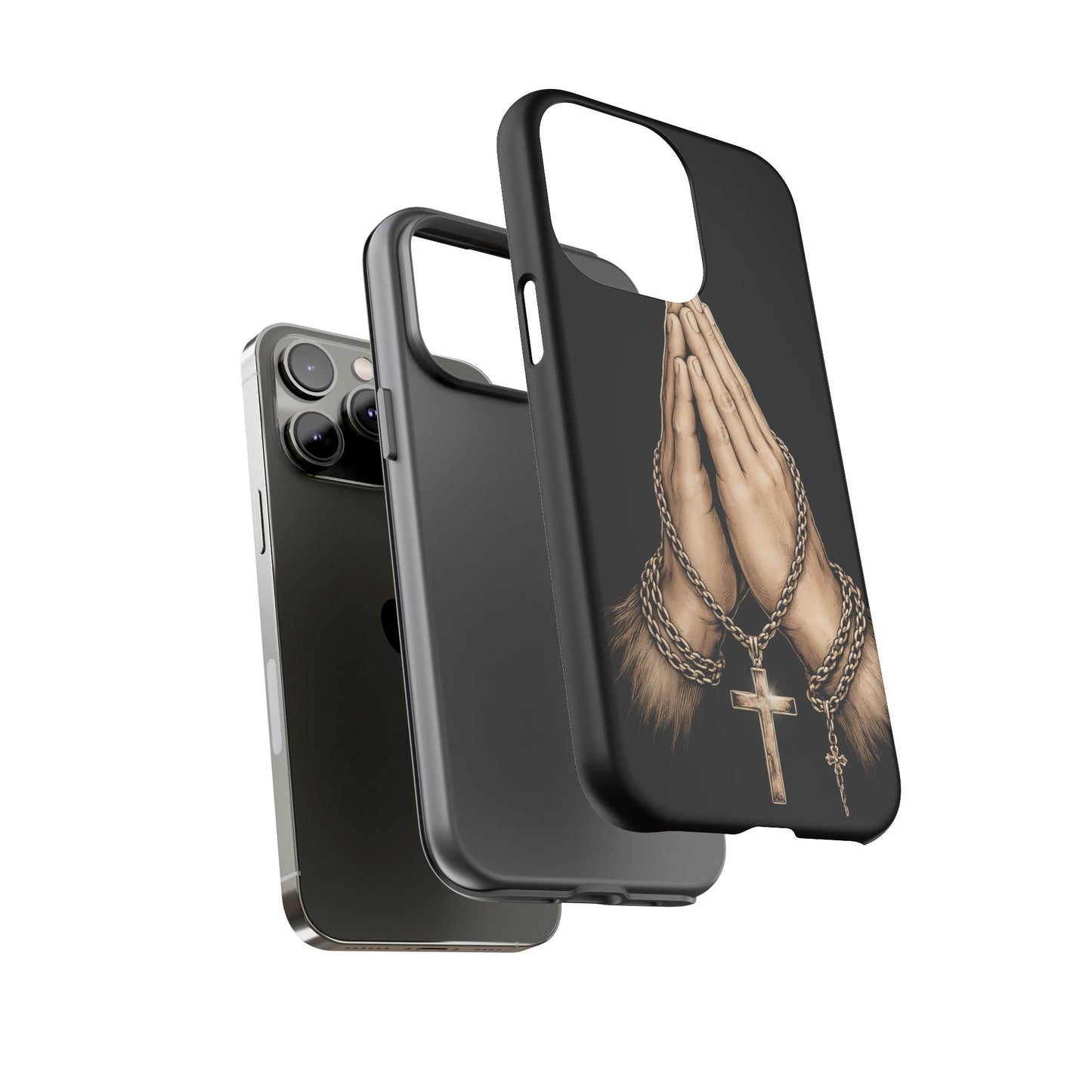 Praying Hands Cross Phone Case – Christian Faith Scripture Cover