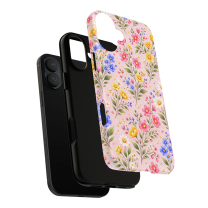 Wildflower Floral Phone Case Vintage Spring Meadow Tough Cover