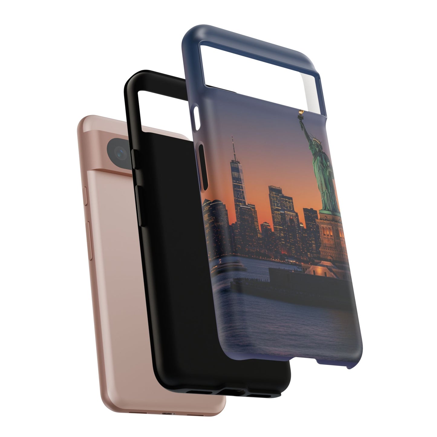 Statue of Liberty Sunset Phone Case – New York City Skyline Travel Aesthetic Tough Case