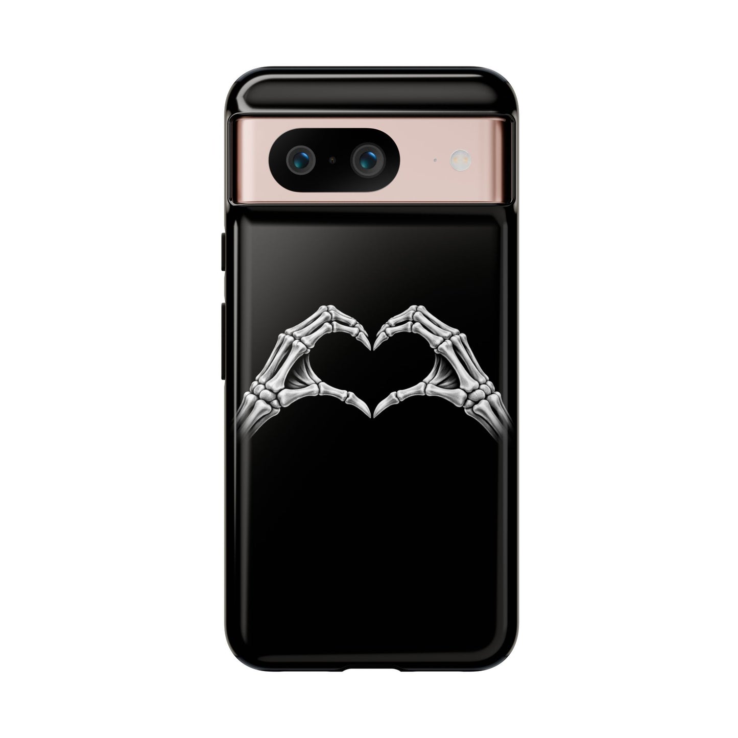 Skeleton Hands Heart Phone Case | Gothic Black Protective Cover