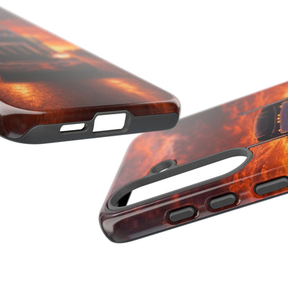 Big Rig Truck Phone Case Sunset Highway Semi Truck iPhone Samsung Cover