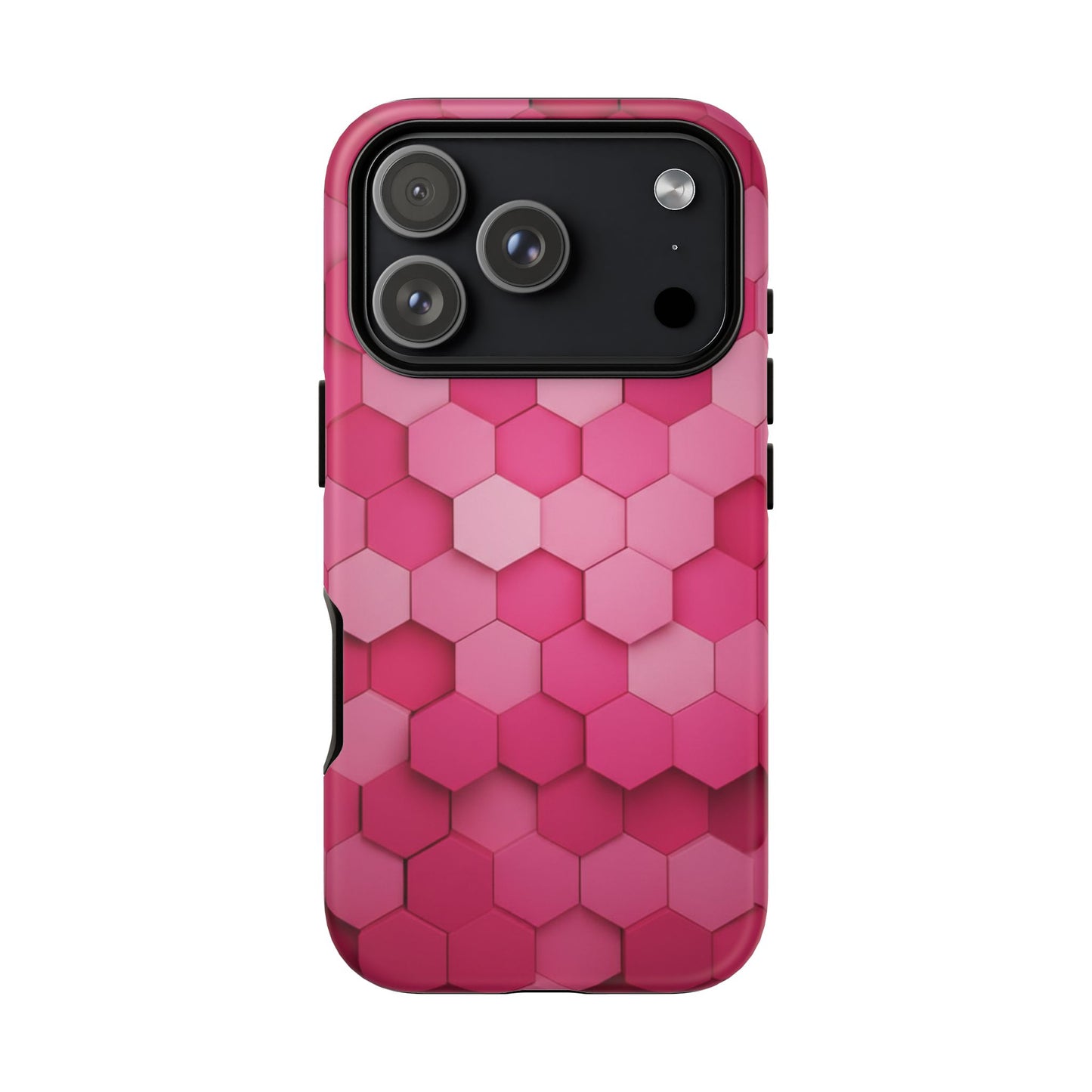 Hot Pink Hexagon Phone Case | Honeycomb Geometric Aesthetic | Cute Pink iPhone & Samsung Tough Protective Case