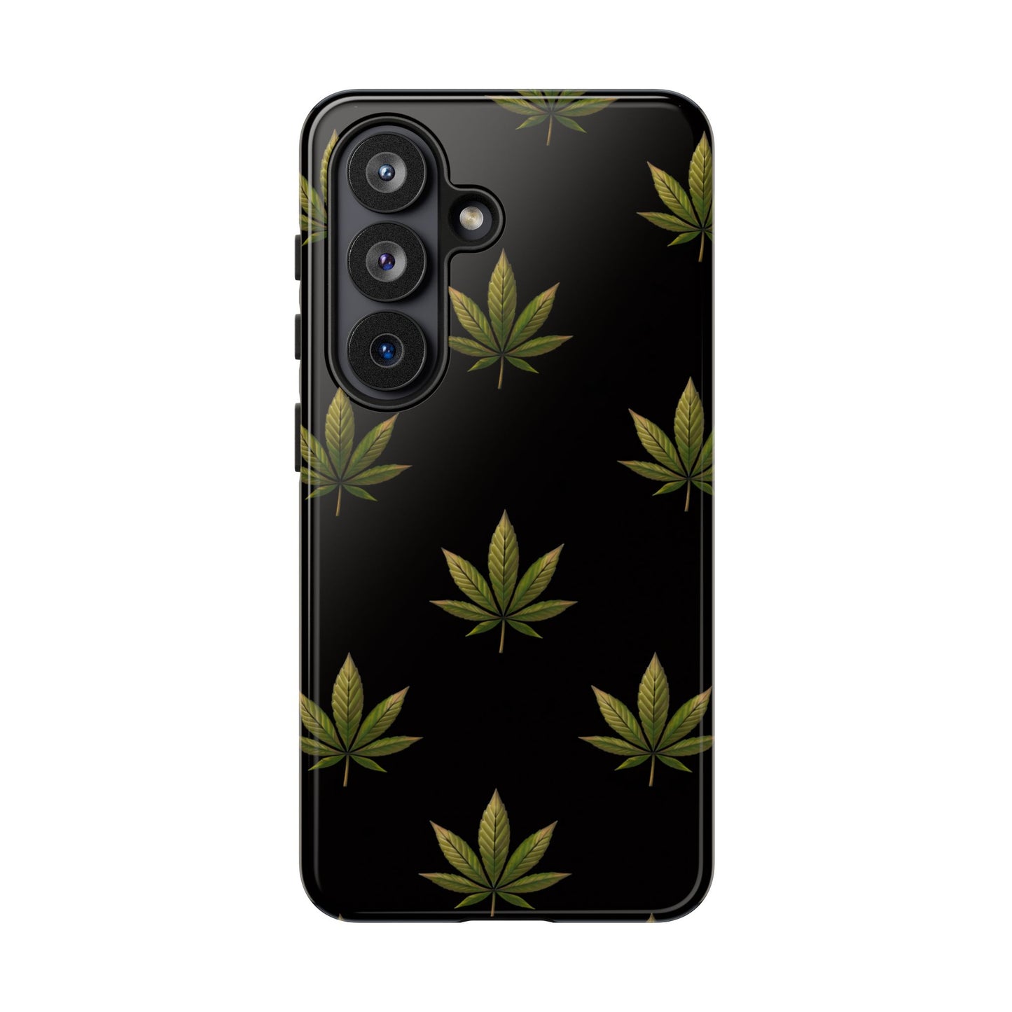 Cannabis Leaf Phone Case Green Weed Leaf Pattern Tough Protective Cover