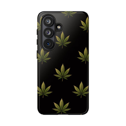 Cannabis Leaf Phone Case Green Weed Leaf Pattern Tough Protective Cover