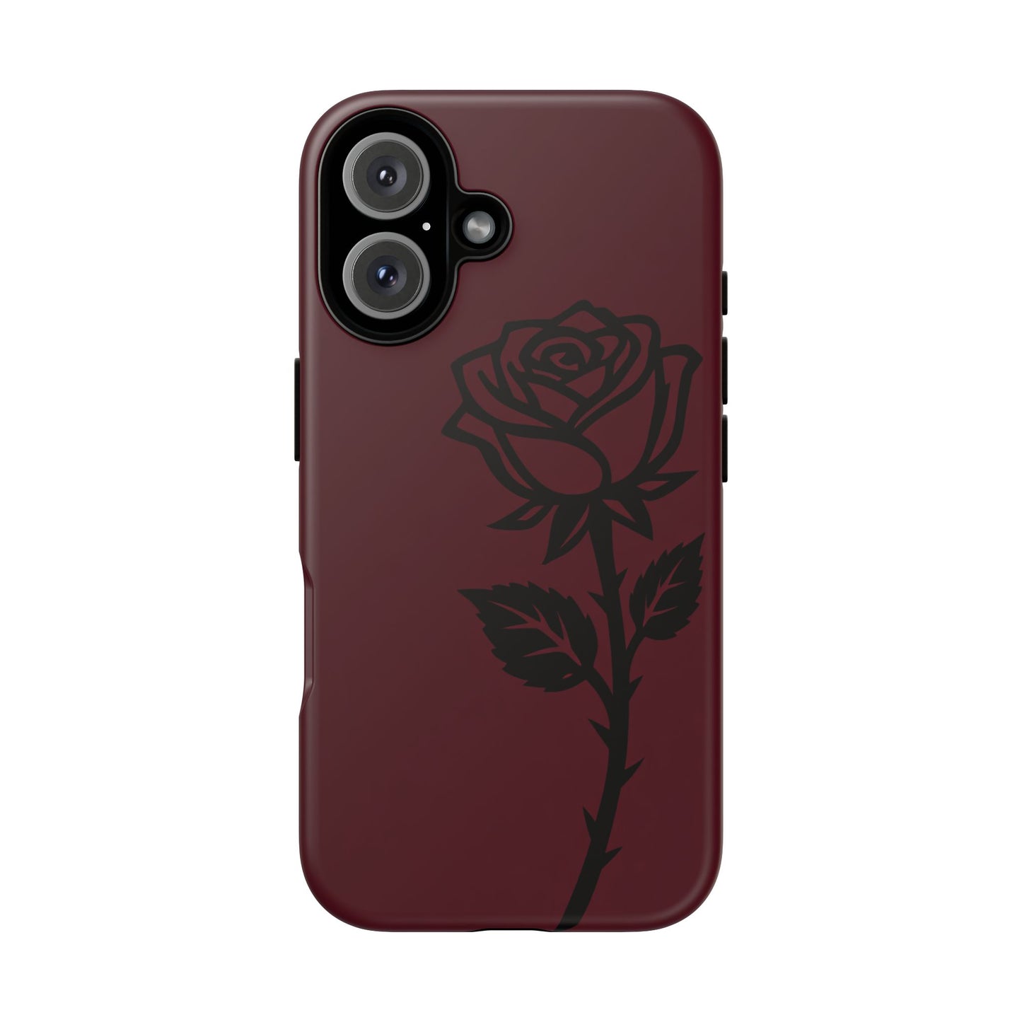 Black Rose Burgundy iPhone Case | Dark Aesthetic Shockproof Protective Cover