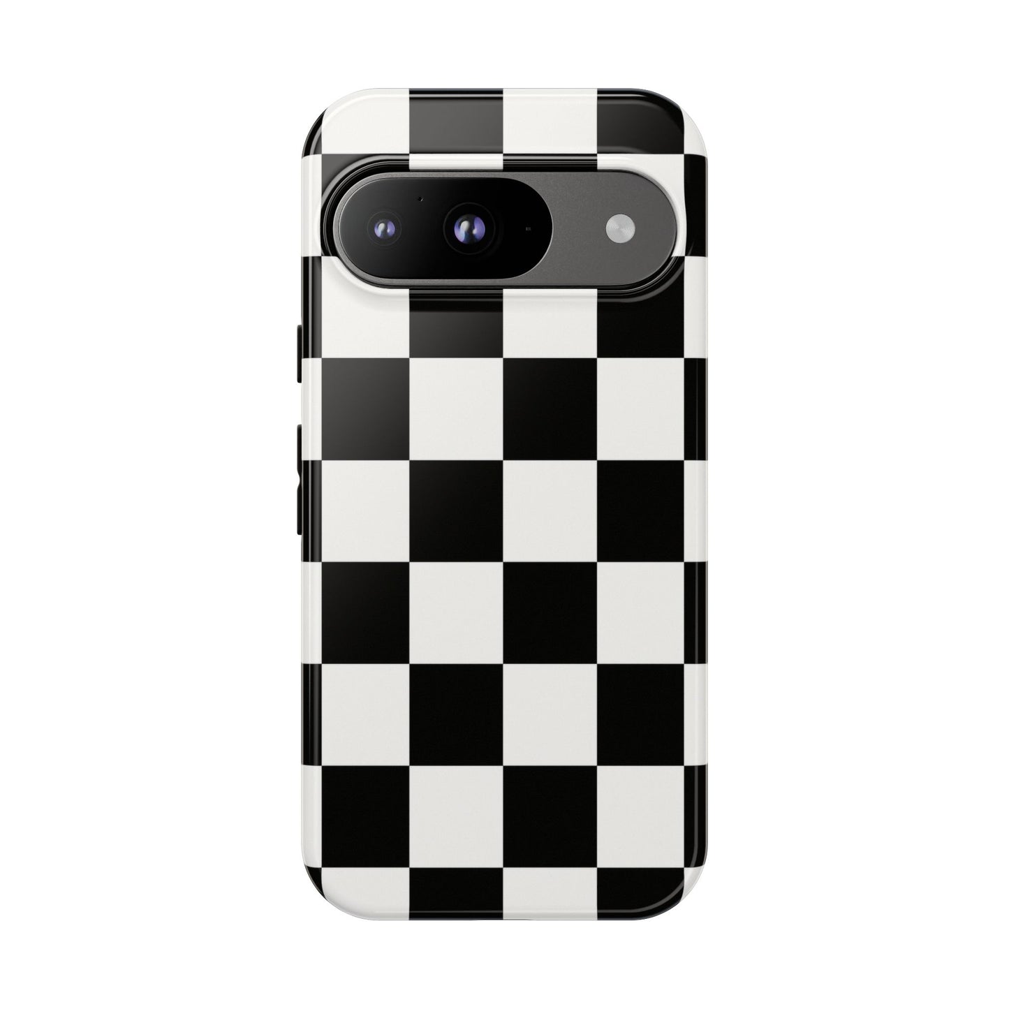 Black & White Checkerboard Phone Case – Classic Aesthetic Tough Protective Case for Iphone, Samsung Galaxy and Pixel