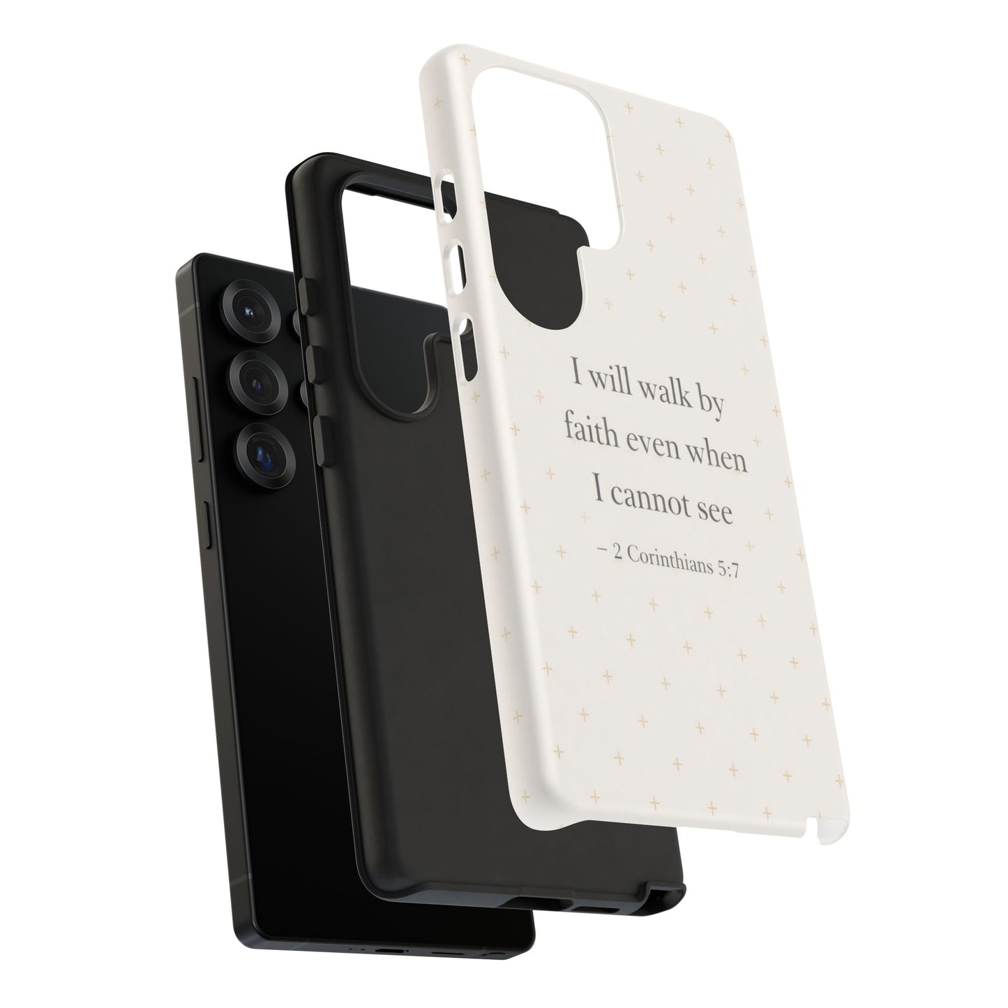 Walk by Faith Phone Case 2 Corinthians 5:7 Christian Bible Cover