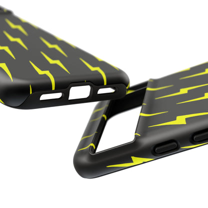 Yellow Lightning Bolt Tough Phone Case | Bold Electric Pattern Case for Iphone, Samsung Galaxy and Pixel