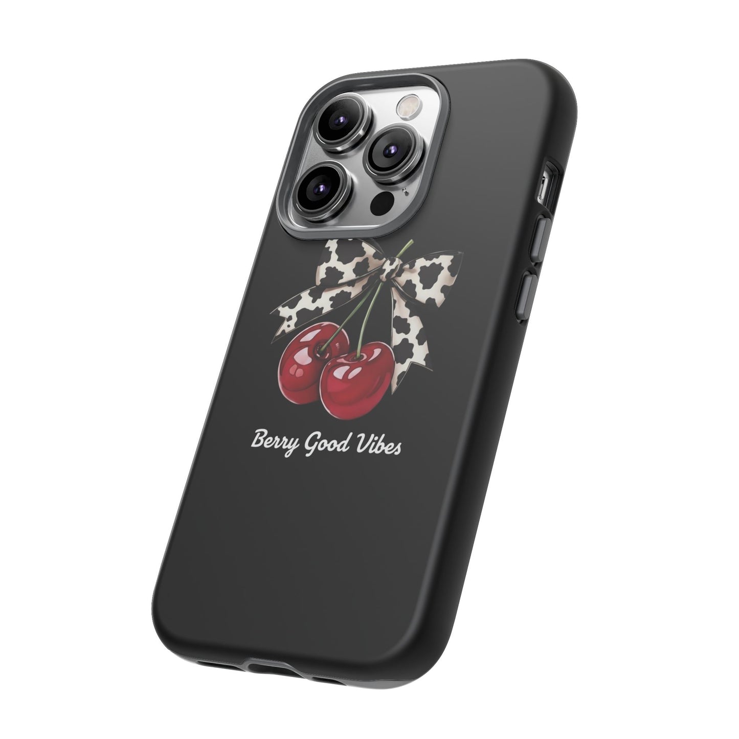Cherry Cow Print Phone Case | Coquette Bow Aesthetic iPhone & Samsung Tough Case