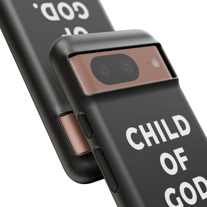 Child of God Phone Case Christian Black Aesthetic Cross Tough Cover