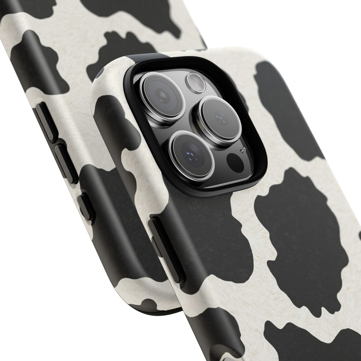 Black & White Cow Print Phone Case | Aesthetic Tough Protective Case