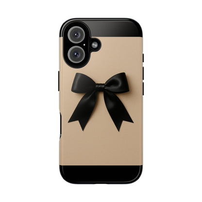 Black Bow Phone Case | Elegant Coquette Bow Design | Chic Neutral Tough Case for iPhone & Samsung