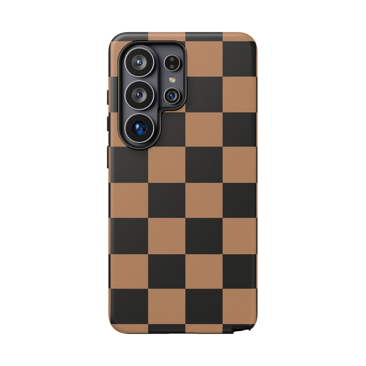 Brown Checkered Phone Case | Aesthetic Checkerboard iPhone & Samsung Tough Case