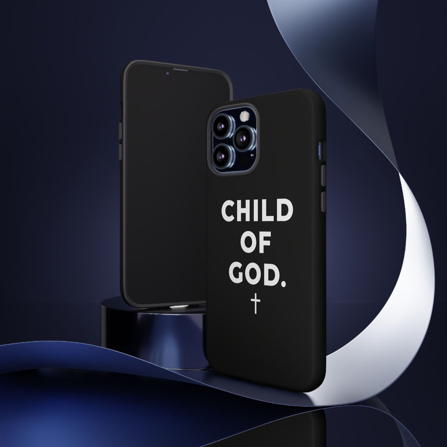 Child of God Phone Case Christian Black Aesthetic Cross Tough Cover