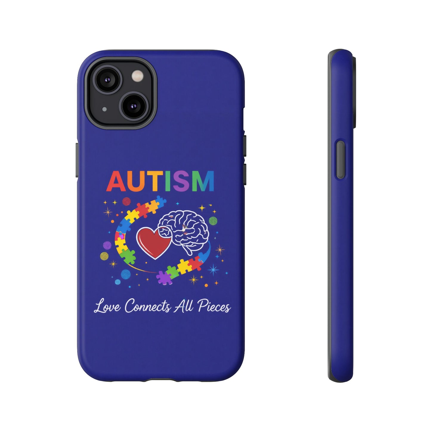 Autism Awareness Tough Case – "Love Connects All Pieces" Phone Case for Iphone, Samsung Galaxy and Pixel