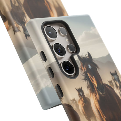 Running Horses Phone Case | Wild Mustang Herd Tough Protective Cover