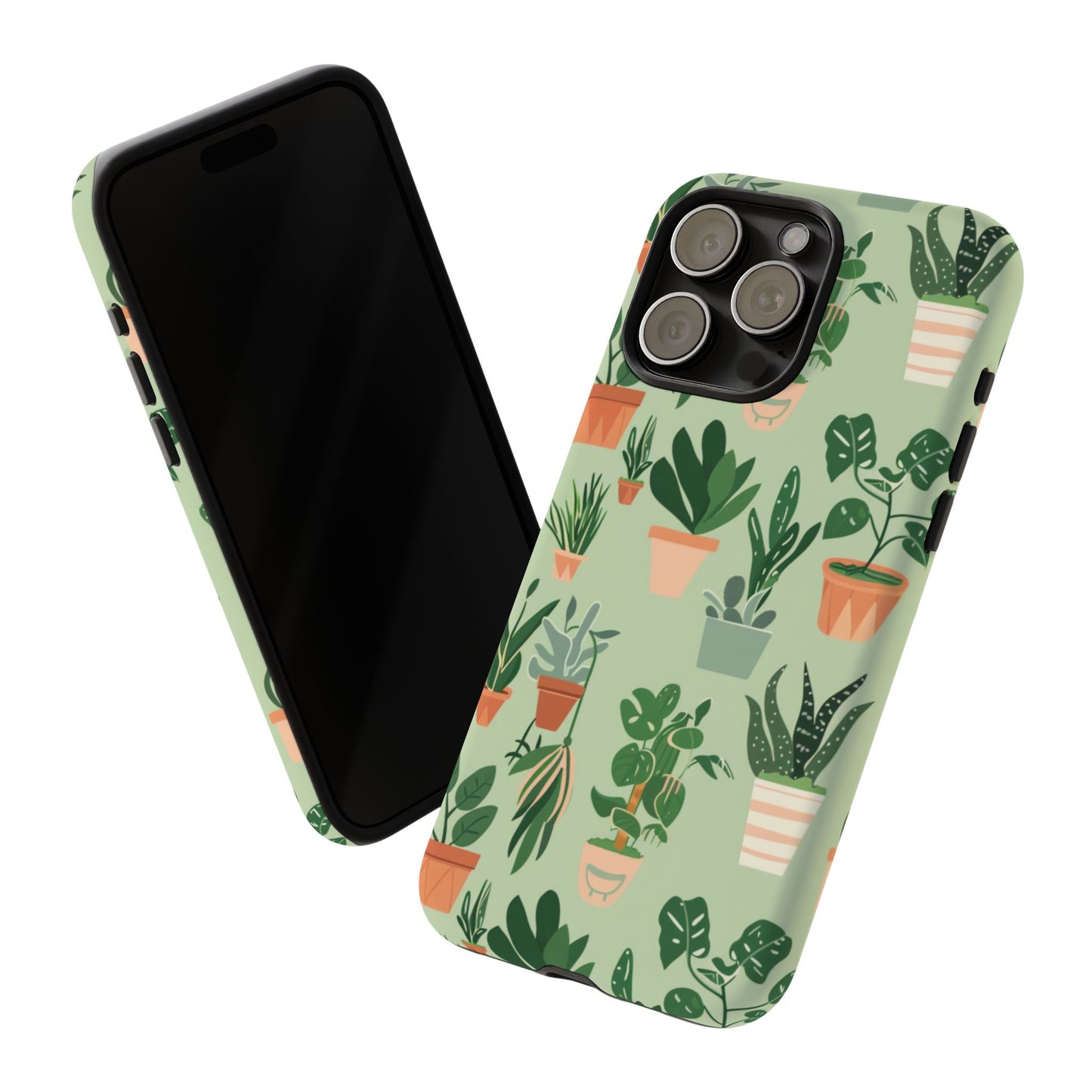 Plant Lover Phone Case | Cute Potted Plants Pattern | Botanical Aesthetic Tough Case