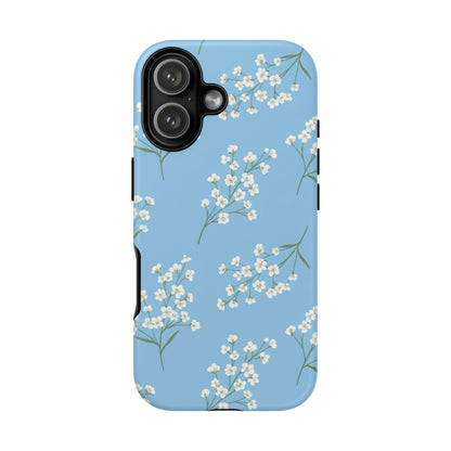 Baby’s Breath Floral Phone Case – Blue Minimal Flower Aesthetic Tough Case