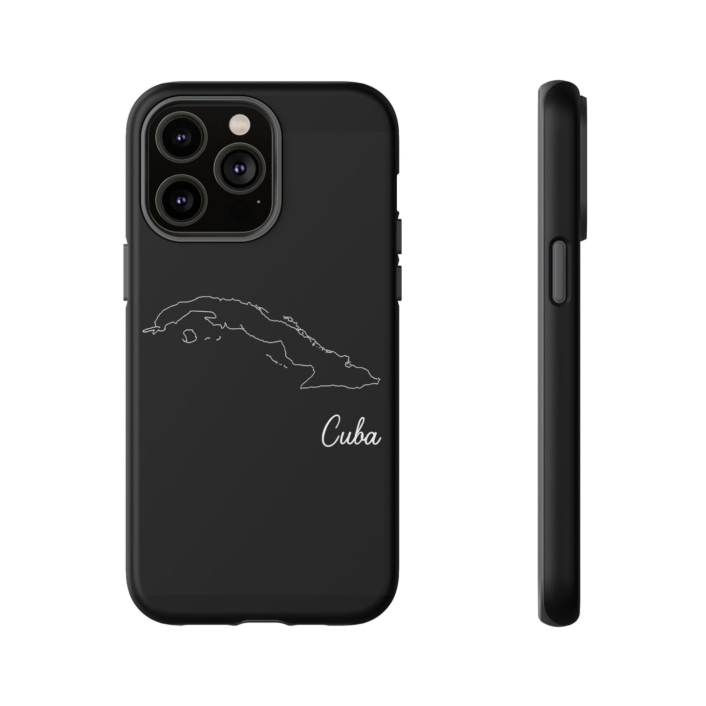 Cuba Outline Phone Case – Minimal Country Map Tough Case (iPhone, Samsung, Pixel)