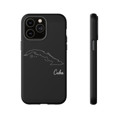Cuba Outline Phone Case – Minimal Country Map Tough Case (iPhone, Samsung, Pixel)
