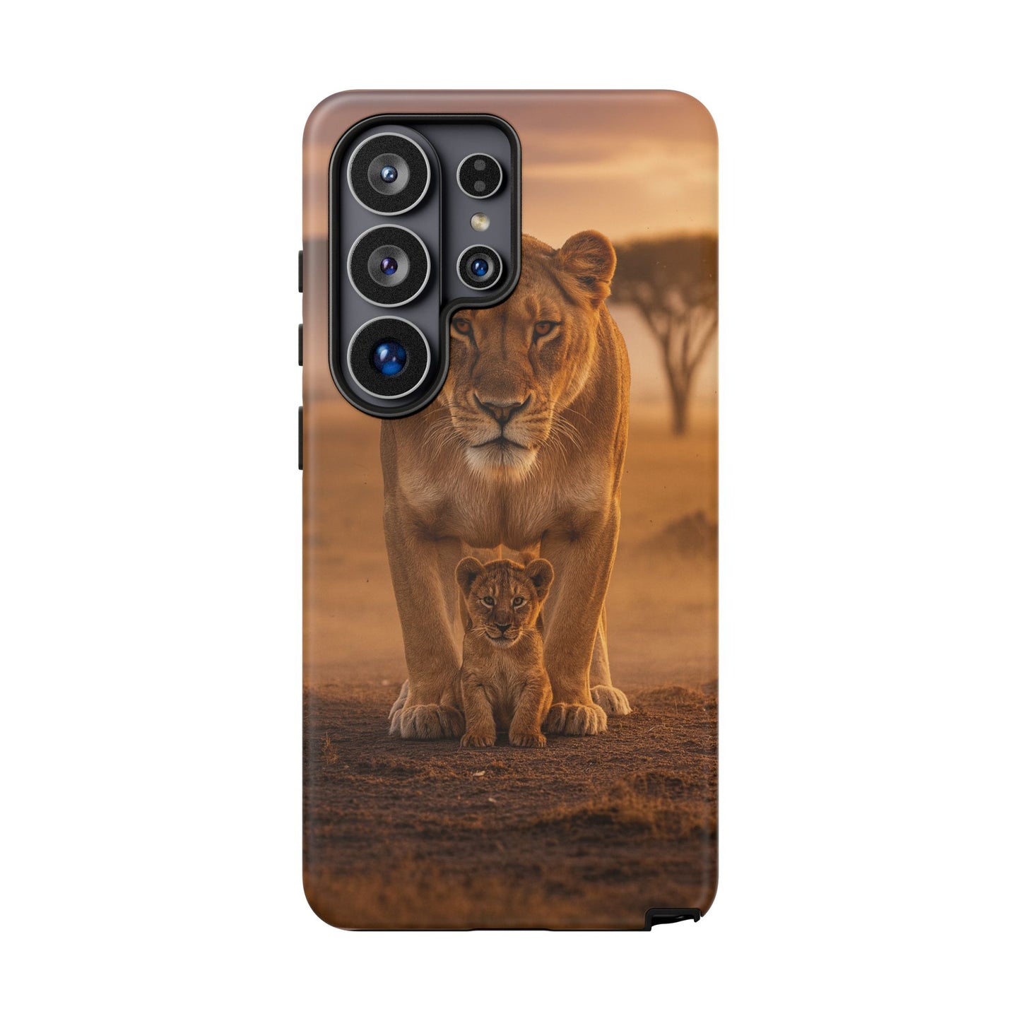Lioness & Cub Phone Case | Safari Wildlife Tough Case for iPhone & Samsung