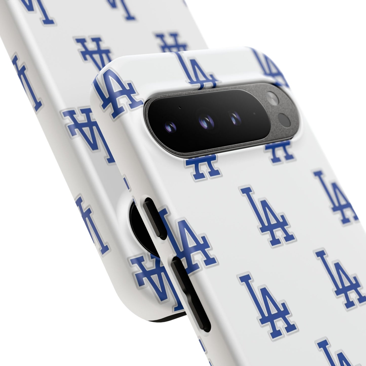 Blue LA Monogram Pattern Phone Case | Minimal Baseball Inspired Tough Cover