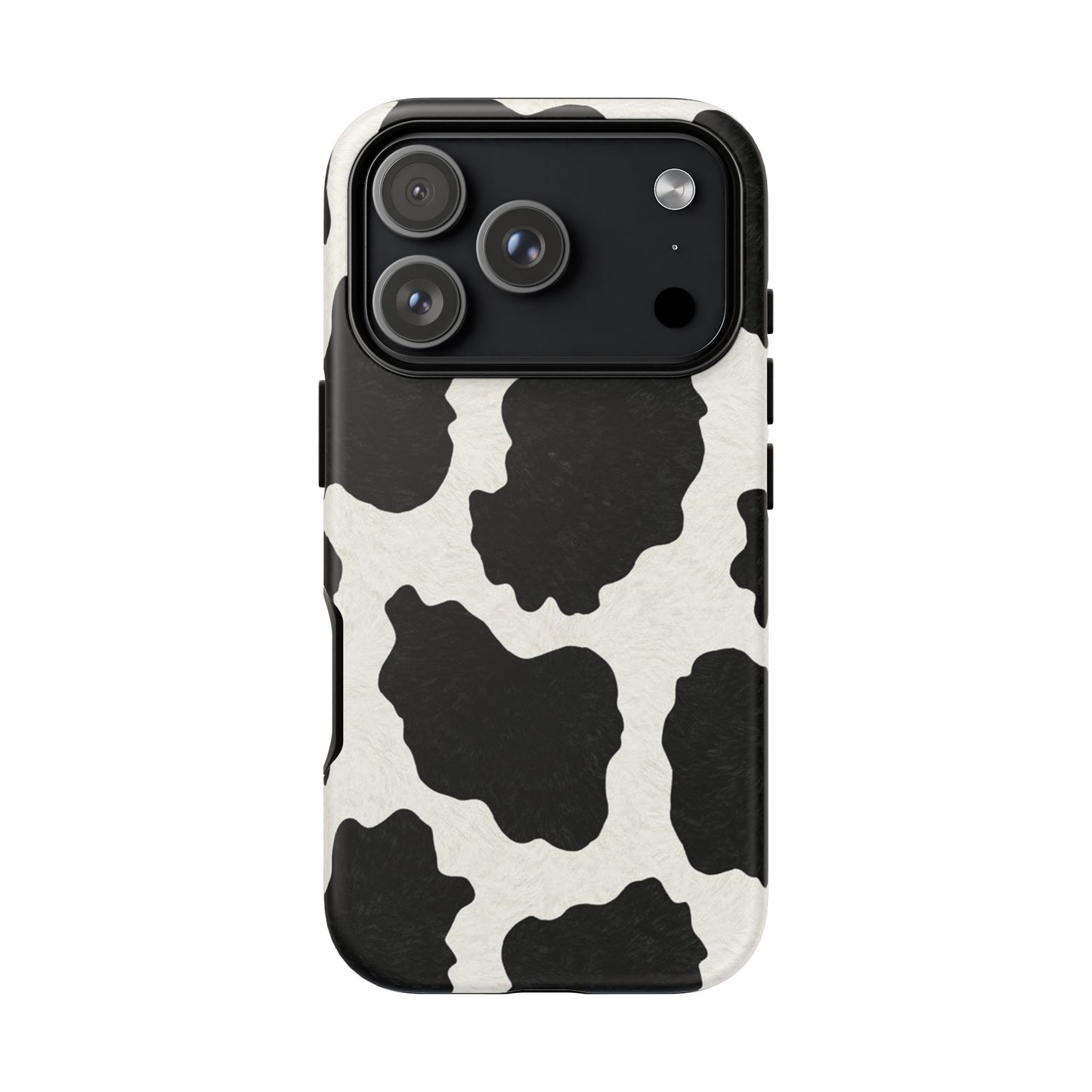 Black & White Cow Print Phone Case | Western Aesthetic iPhone & Samsung Tough Case