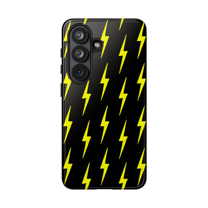 Yellow Lightning Bolt Tough Phone Case | Bold Electric Pattern Case for Iphone, Samsung Galaxy and Pixel