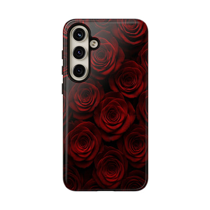 Dark Red Rose Phone Case – Gothic Floral Tough Case (iPhone, Samsung, Pixel)