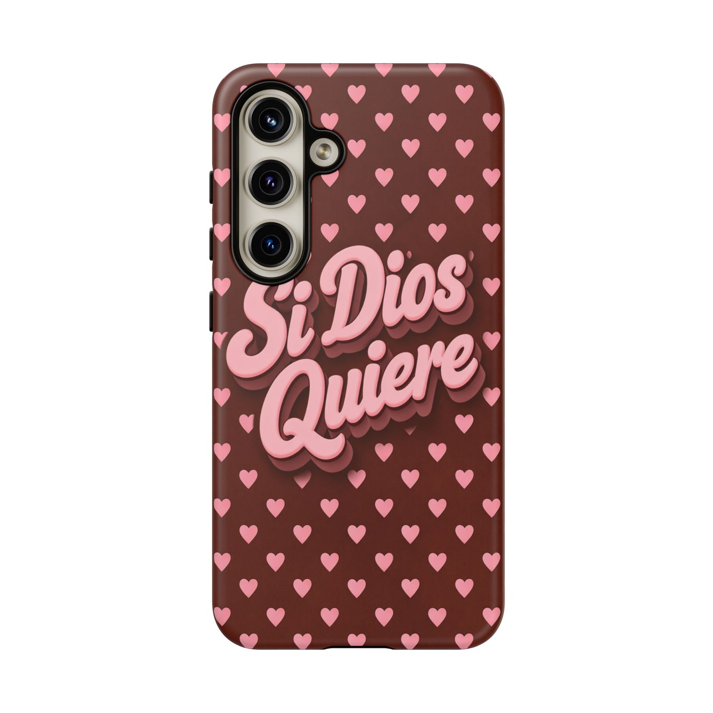 Si Dios Quiere Phone Case Latina Aesthetic Pink Hearts iPhone Samsung