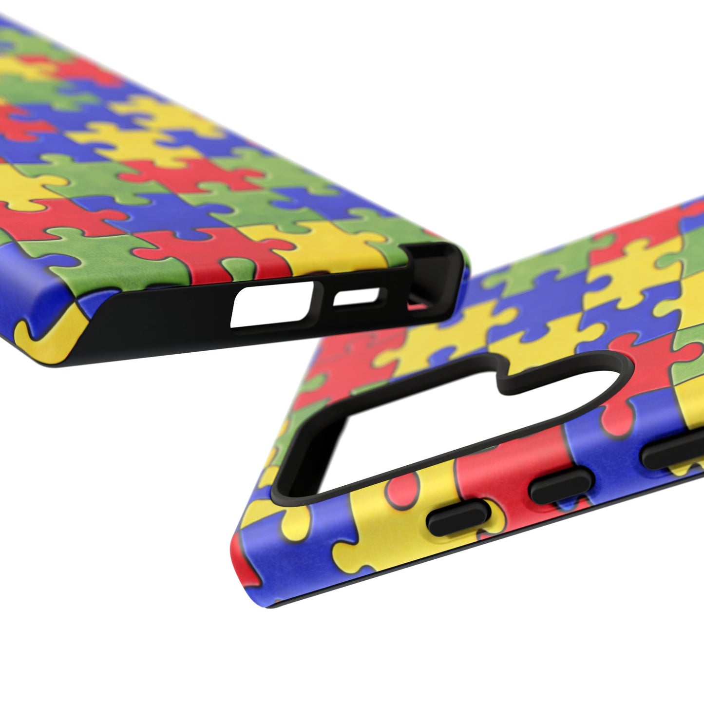 Colorful Puzzle Phone Case, Autism Awareness Jigsaw Design, Tough Protective Case, iPhone & Samsung Case, Vibrant Puzzle Pattern