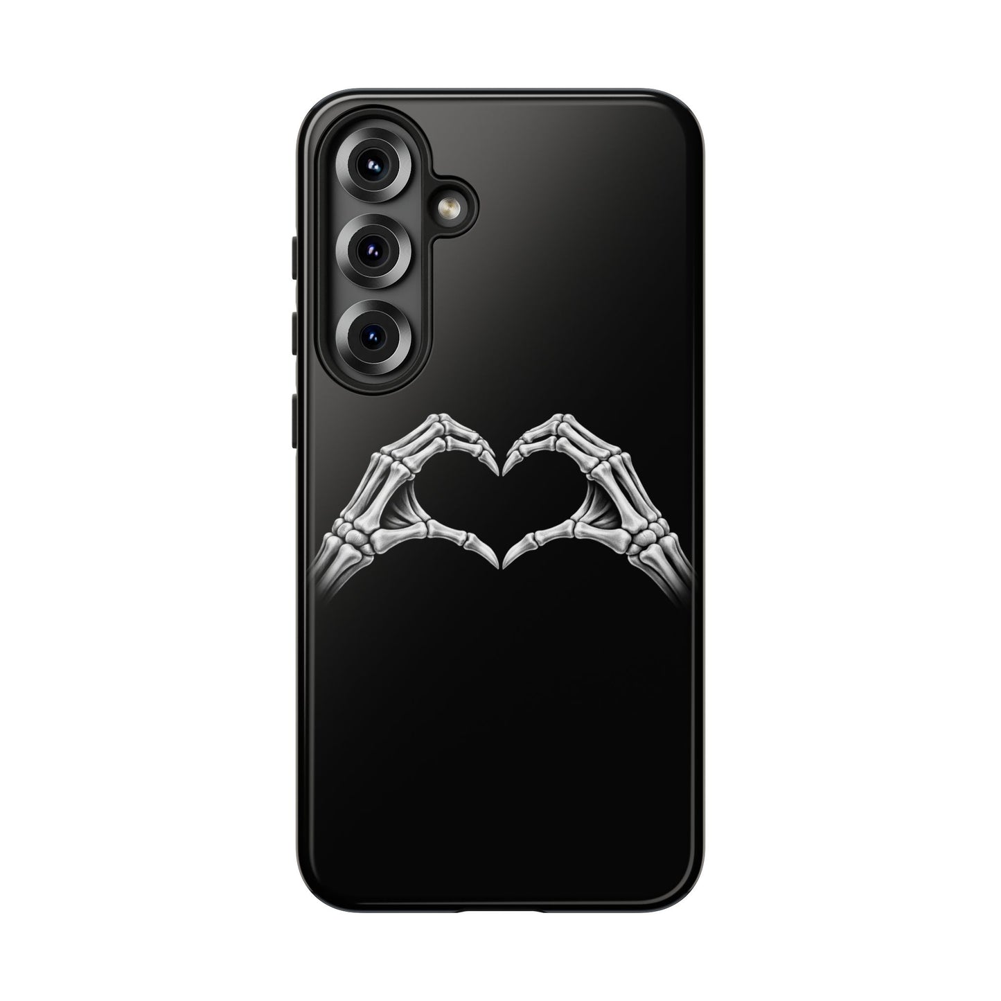 Skeleton Hands Heart Phone Case | Gothic Black Protective Cover
