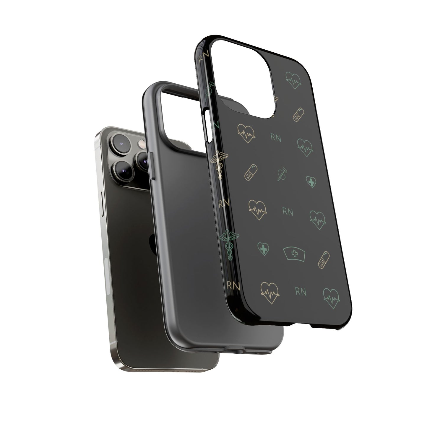 RN Nurse Phone Case – Minimal Medical Icon Pattern Healthcare Worker Tough Case