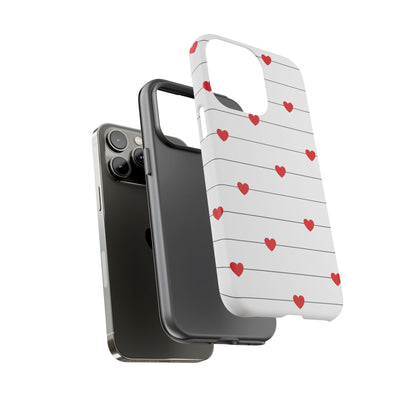 Red Heart Stripe iPhone Case | Tough Shockproof Love Aesthetic Cover