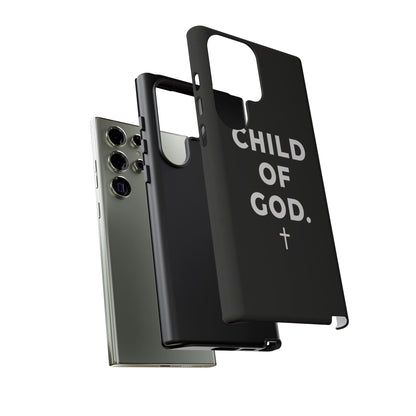 Child of God Phone Case Christian Black Aesthetic Cross Tough Cover