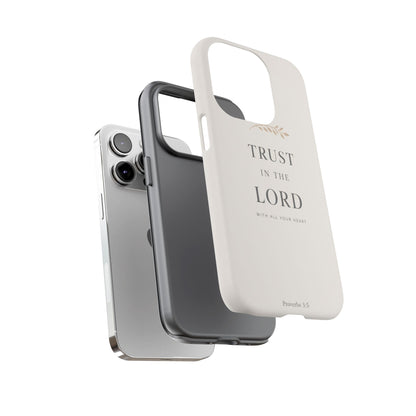 Proverbs 3:5 Christian Phone Case Trust in the Lord Minimalist Faith Cover