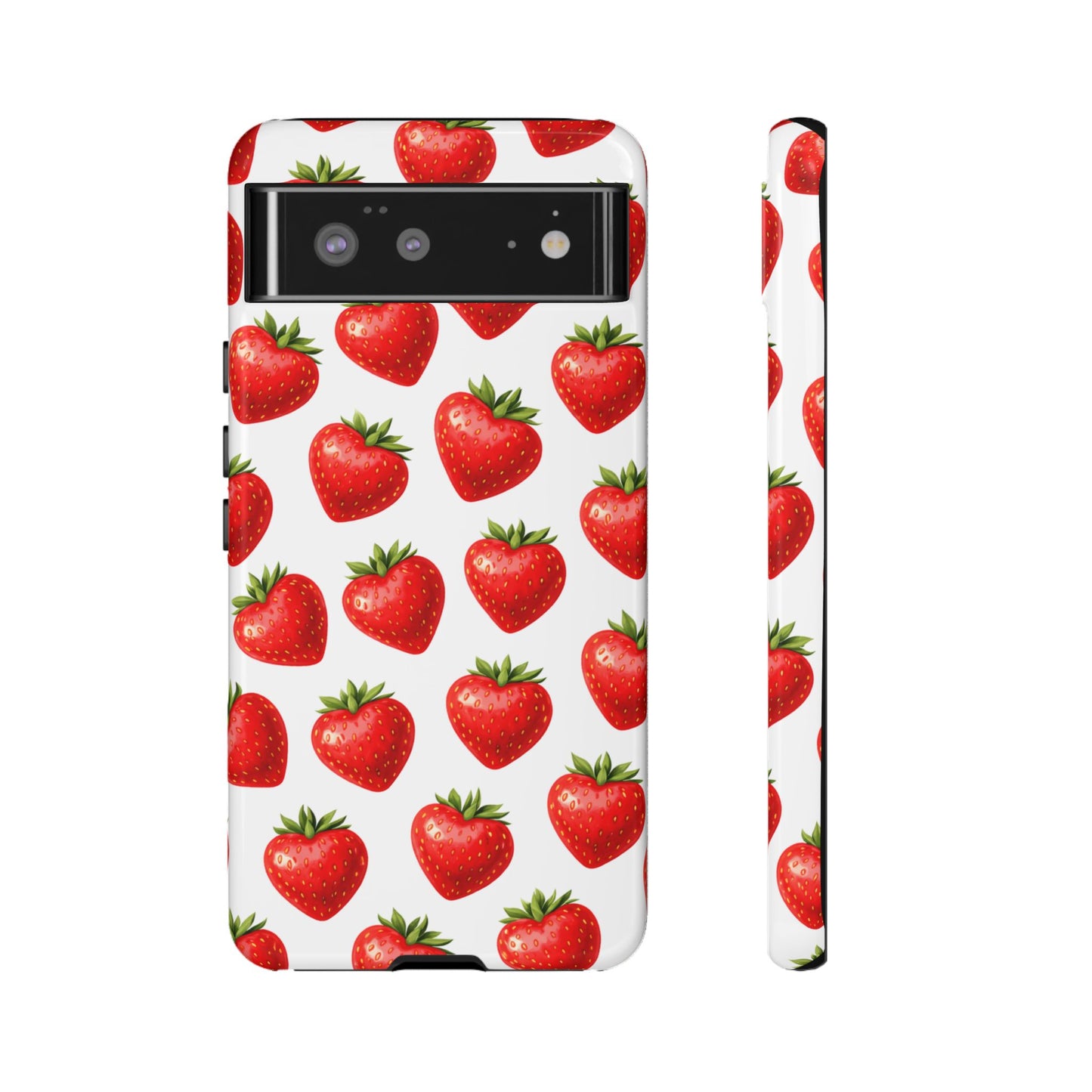 Cute Strawberry Phone Case – Aesthetic Fruit Pattern Protective Cover for Iphone, Samsung Galaxy and Pixel