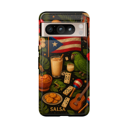 Puerto Rican Culture Phone Case | Boricua Icons Caribbean Aesthetic Tough Protective Case