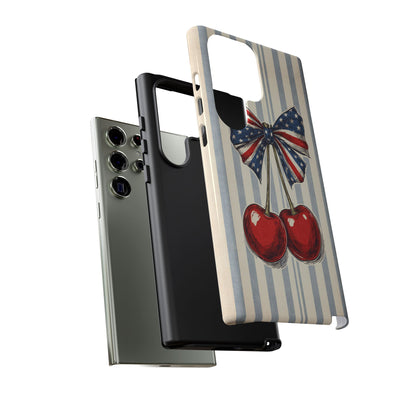 Patriotic Cherry Phone Case Americana Coquette Aesthetic iPhone Samsung