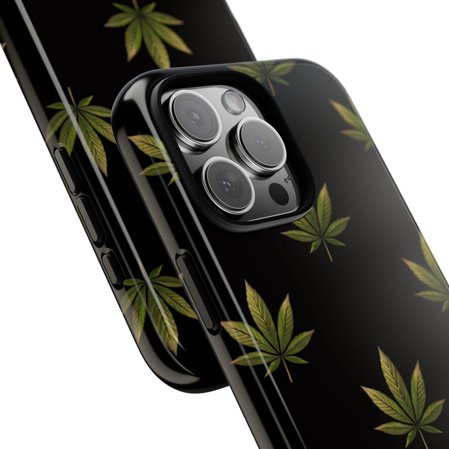 Cannabis Leaf Phone Case Green Weed Leaf Pattern Tough Protective Cover