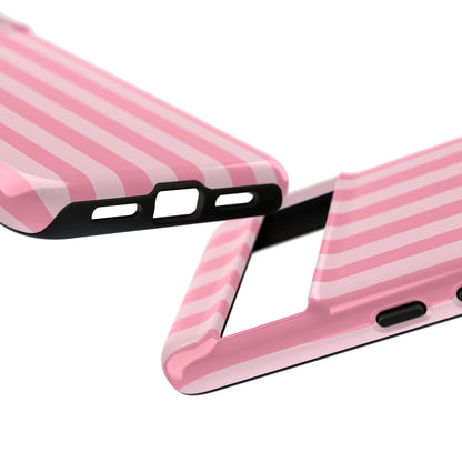 Pink Vertical Stripe Phone Case | Minimal Pastel Stripes Tough Case