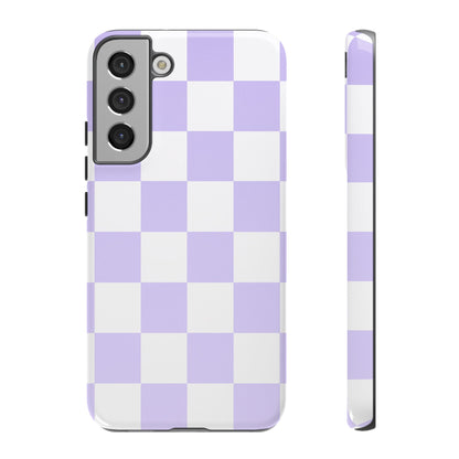 Lavender Checkerboard Phone Case | Pastel Aesthetic Checkered iPhone & Samsung Tough Case