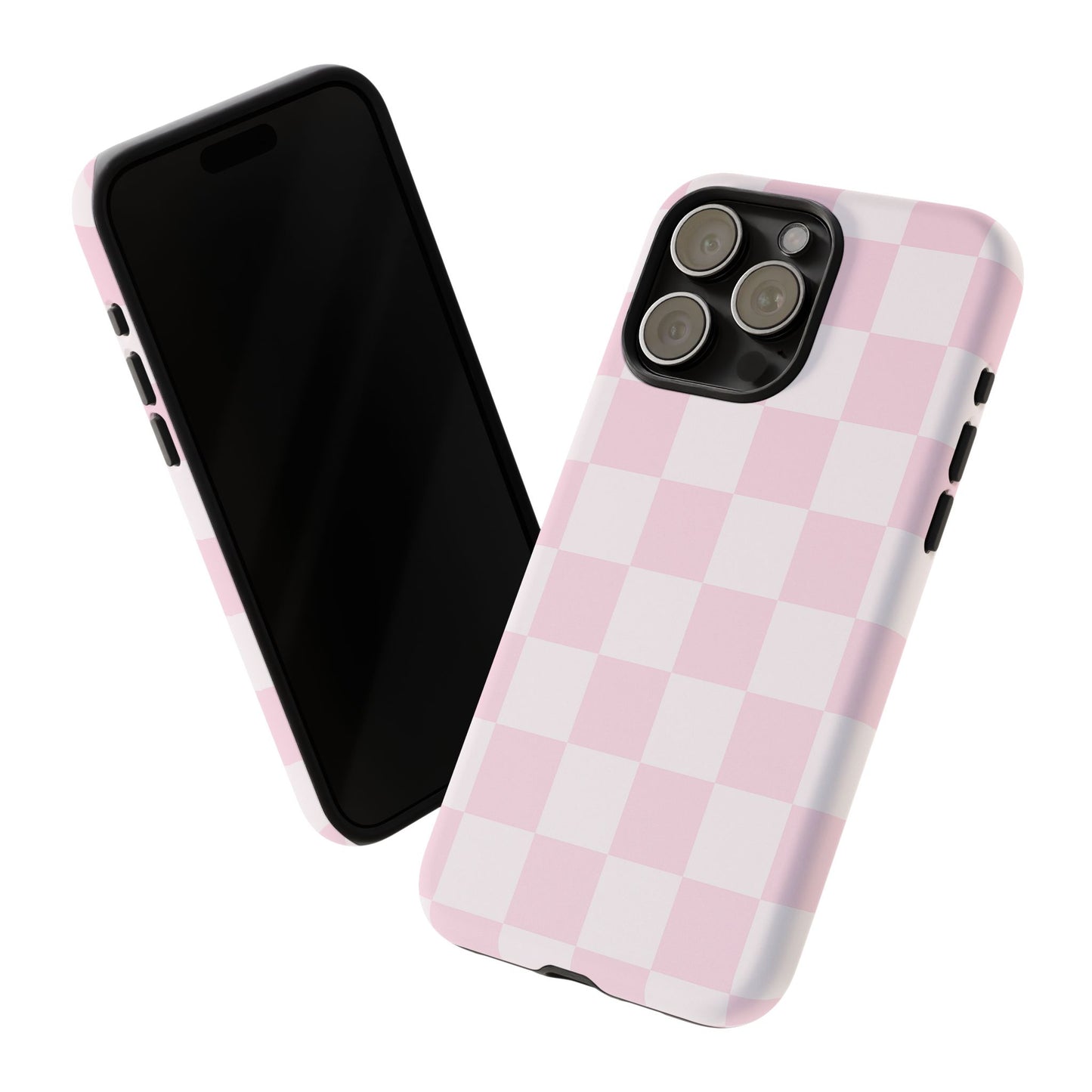 Pink Checkerboard Phone Case | Aesthetic Tough Protective Case