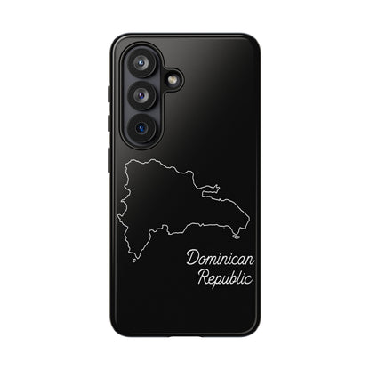 Dominican Republic Outline Phone Case – Minimal Country Map Tough Case (iPhone, Samsung, Pixel)