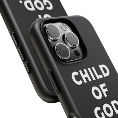 Child of God Phone Case Christian Black Aesthetic Cross Tough Cover